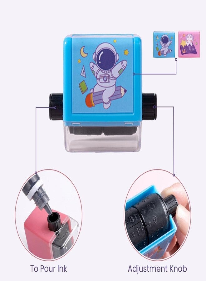 Drumstone 𝟓+𝟓 Year 𝐆𝐔𝐀𝐑𝐀𝐍𝐓𝐄 Smart Math Roller Stamps for Kids Reusable Ink Arithmetic Learning Toy for Preschool & Early Math Practice Number Table Roller for Addition & Subtraction - Image 2